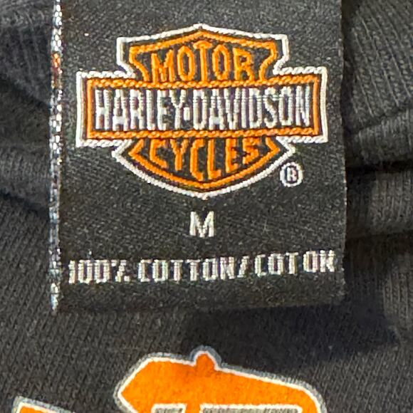 Harley Davidson Size Medium Checkered Flag T-Shirt Aruba _One Cool Bikers Island - Picture 5 of 6